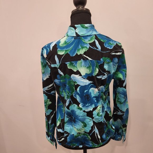 Hawaiian Floral Cotton Spandex Jacket Summer Coat - Picture 2 of 4